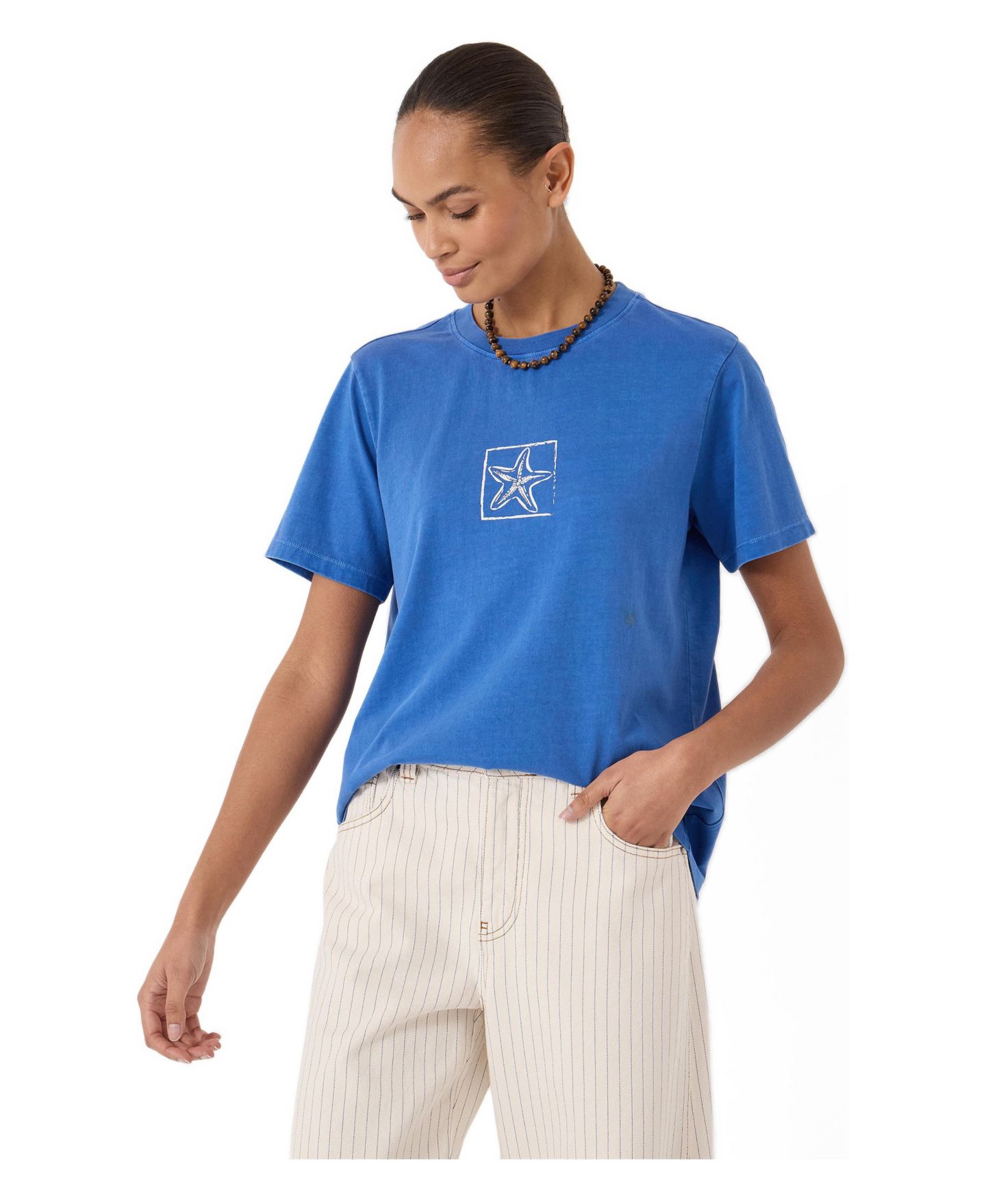 Женская футболка Hush Sealife Graphic Crew Neck, цвет: Яркий синий — фото 1