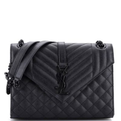 Medium Classic Monogram Envelope Satchel Mixed Matelasse Leather