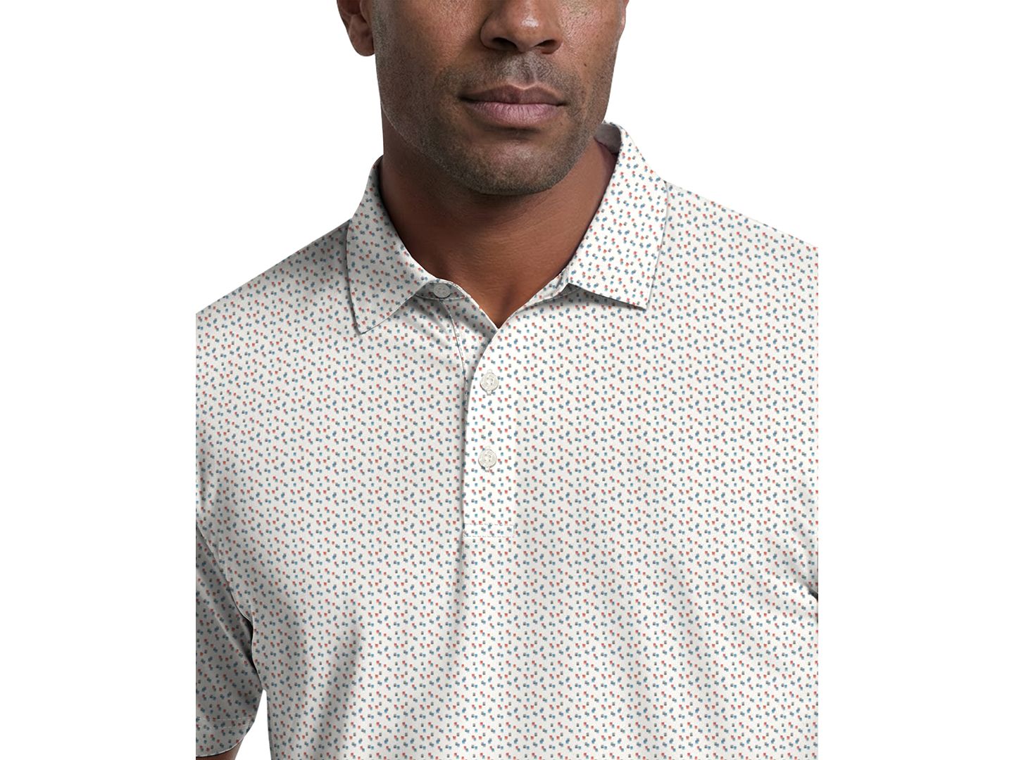 Мужское поло PGA TOUR Confetti Print Golf Polo Shirt, цвет: Яркий белый — фото 3