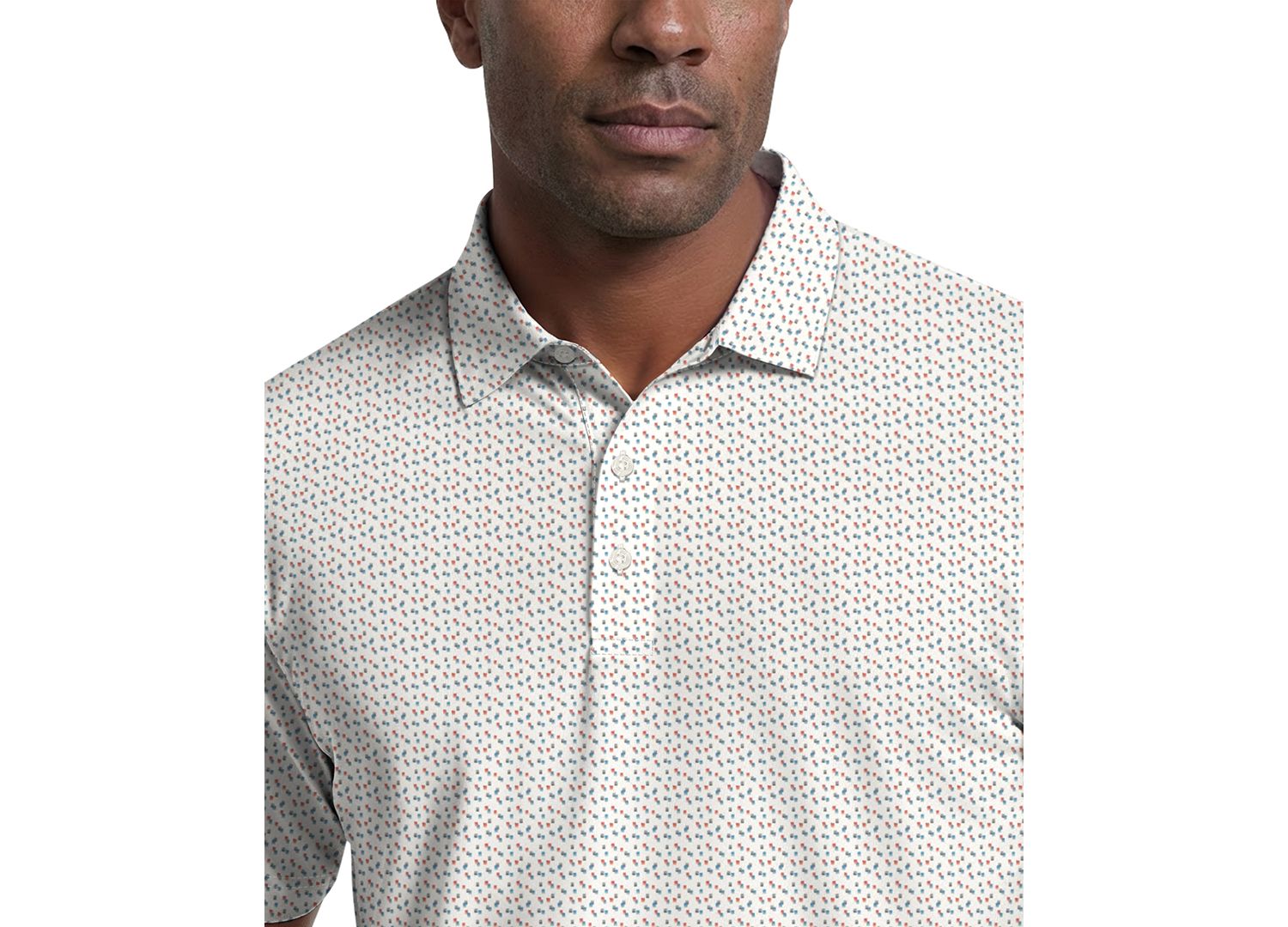 Men's Confetti Print Golf Polo Shirt