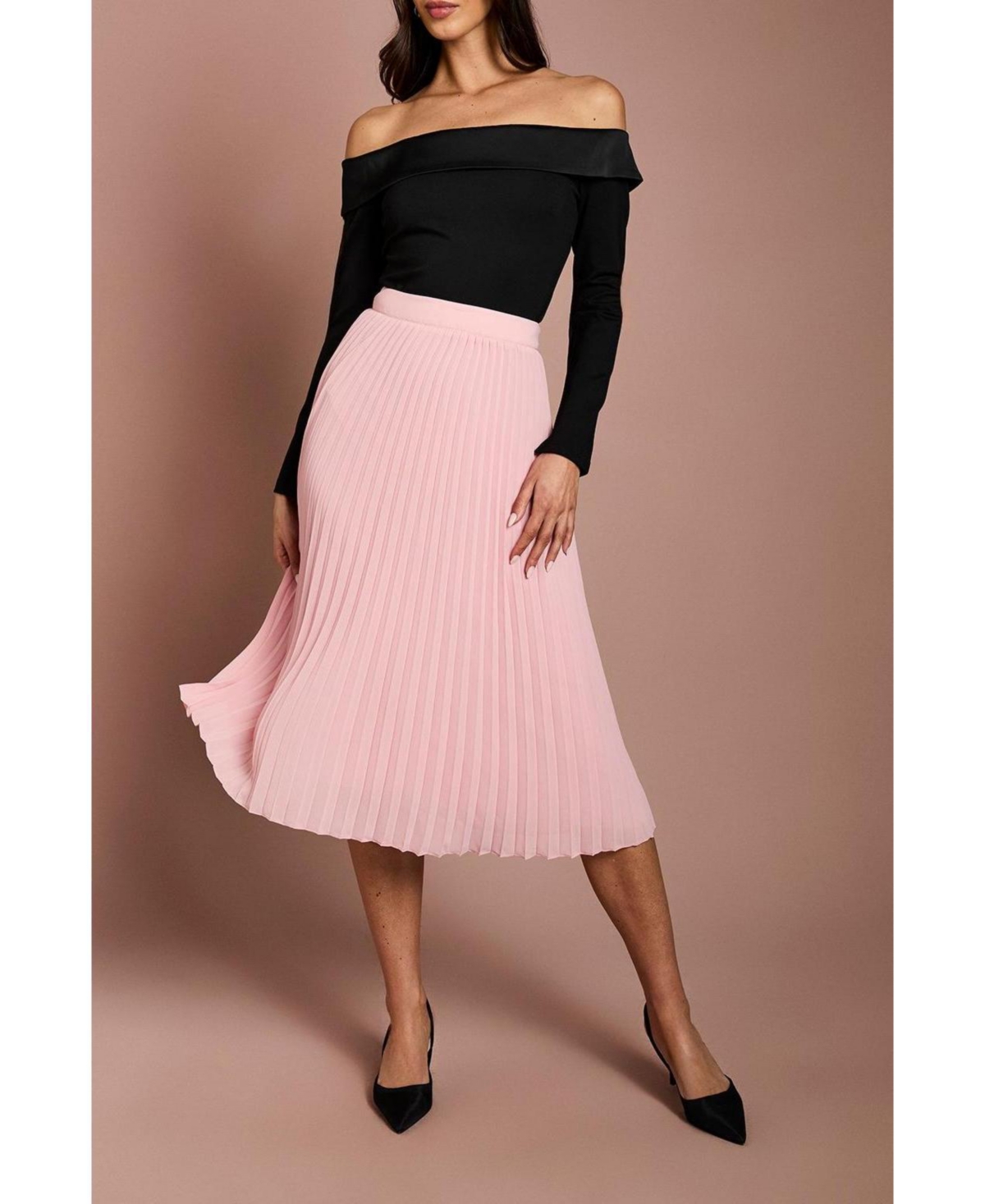 Coast Women's Pleated Georgette Midi Skirt