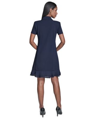 isabel marant dress blue Karl Lagerfeld Paris Women's Sleeveless Square Neck Tank Top Dress - Medium Blue main image 1