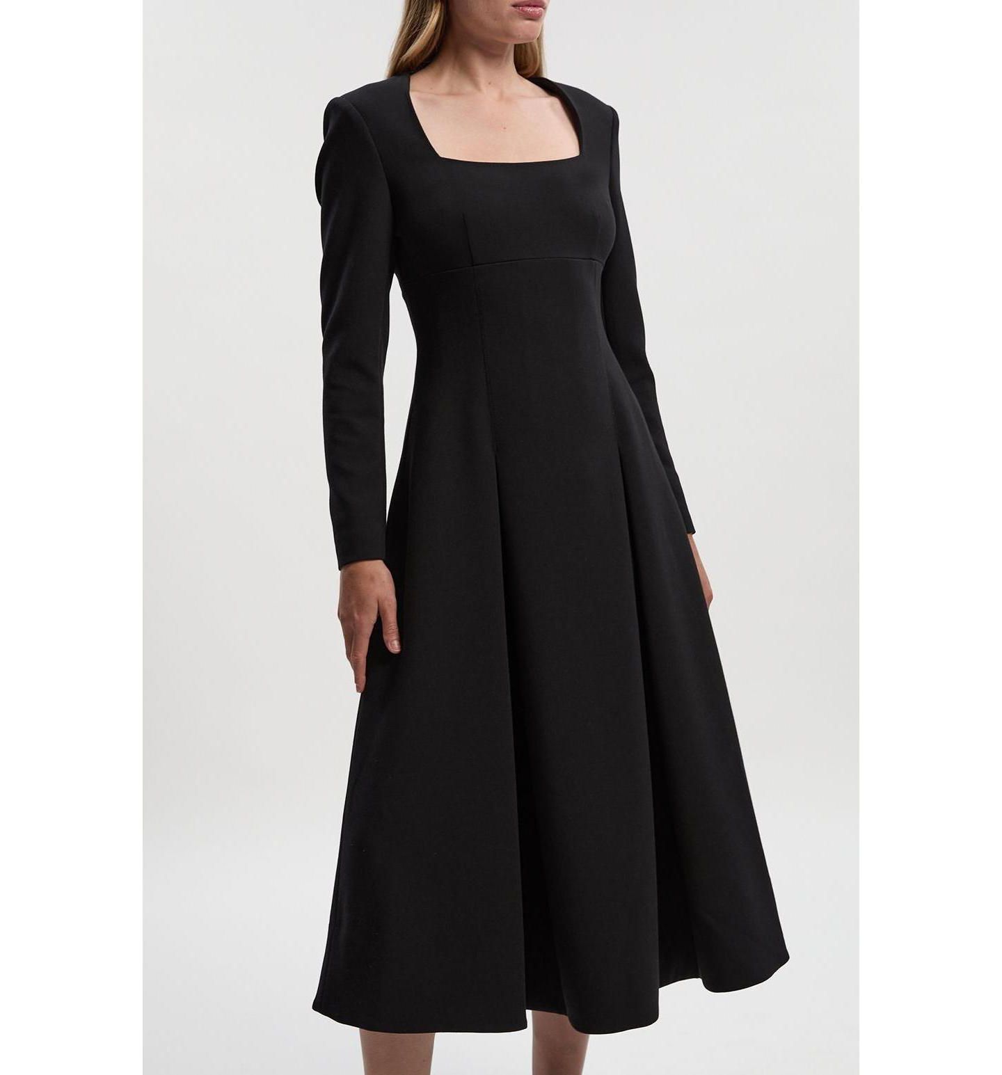 Женское платье Karen Millen Stretch Sweetheart Neck Midi, цвет: Чёрный — фото 6