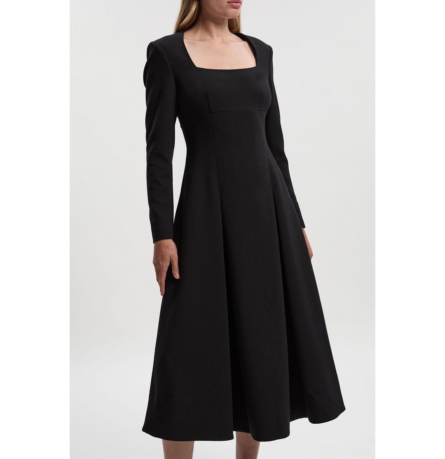 Women's Stretch Sweetheart Neck Midi Dress