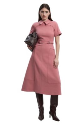 Women's Stretch Tab Detail Full Midi Dress