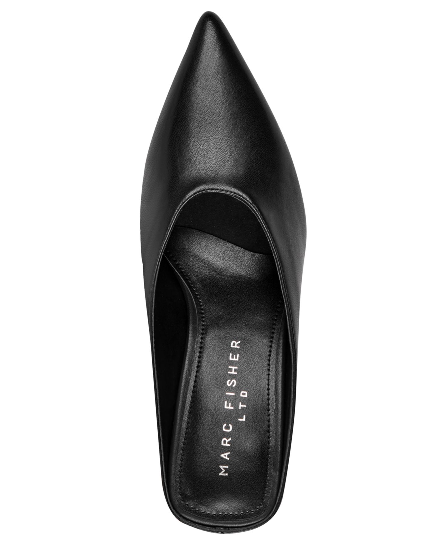 Женские сабо Marc Fisher LTD Malley Pointed Toe Wedge Mules, цвет: Чёрный кожаный — фото 4