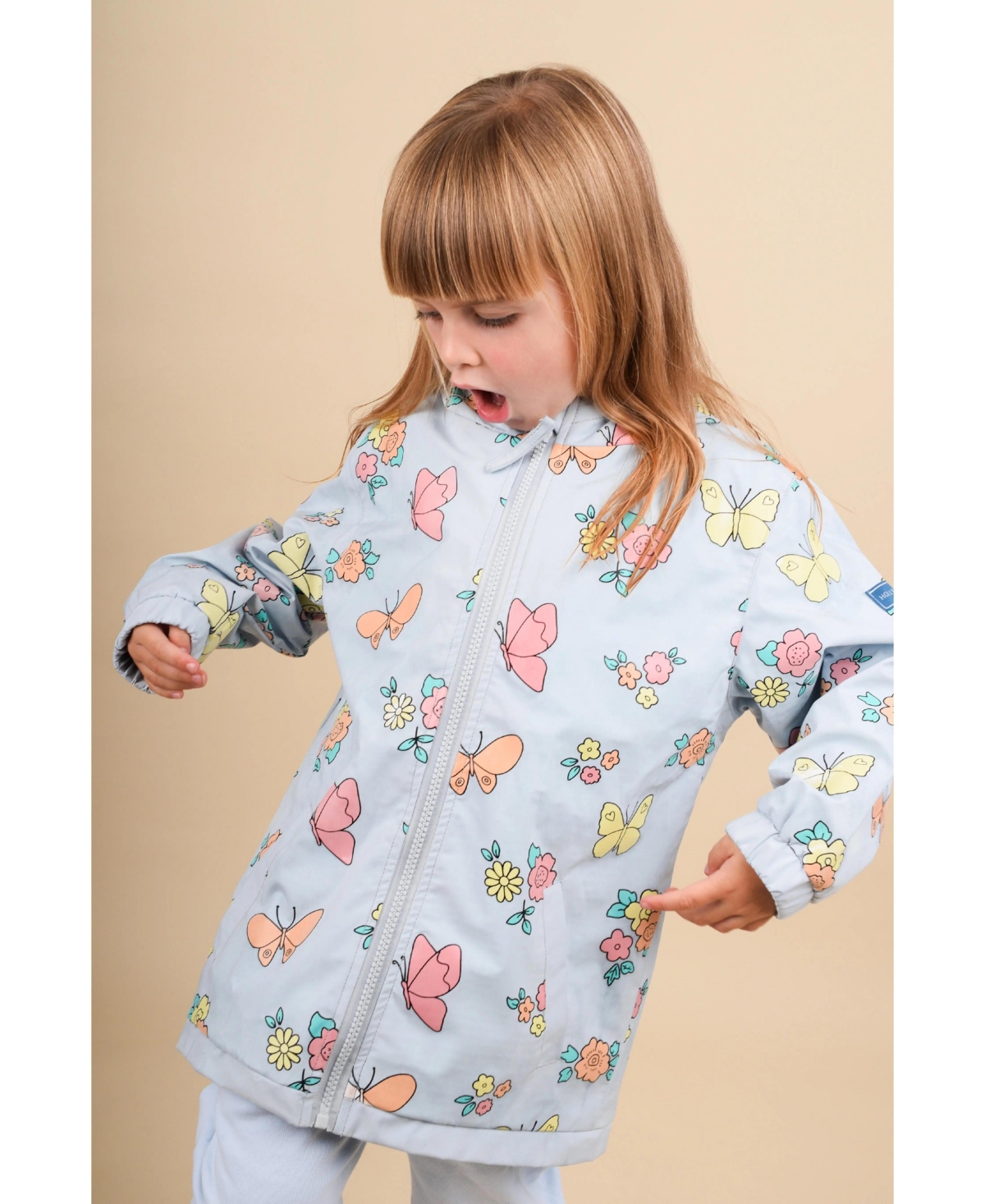 Holly and Beau Girls Color Changing Hooded Raincoat