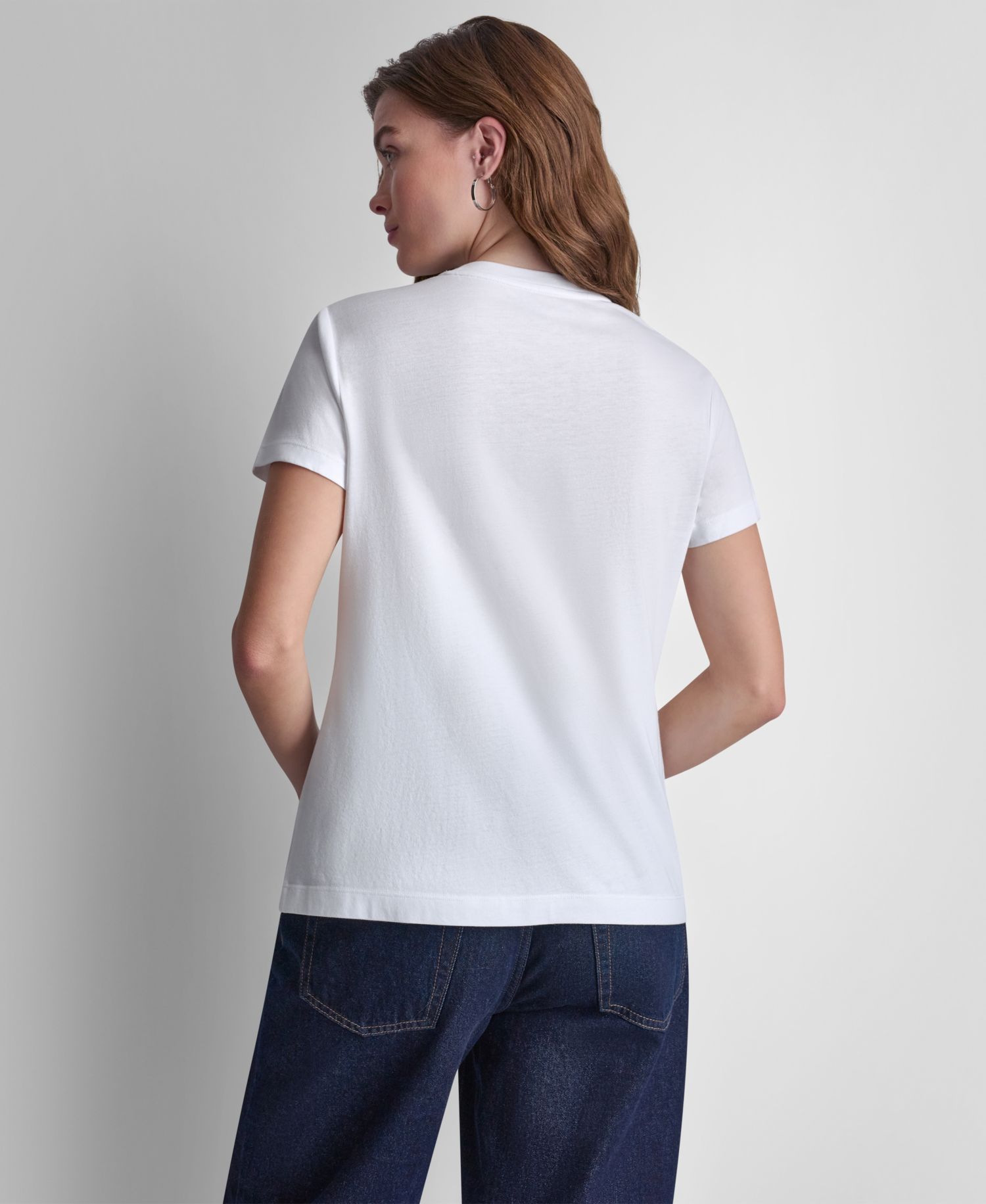 Women's Stacked Rhinestone Dome Stud Logo Crewneck T-Shirt