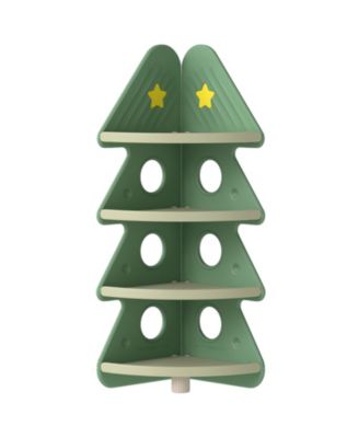 Kids Corner Bookshelf 4 Tier Storage Display Rack for Nursery and Kids Room