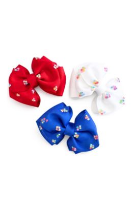 Bits Bows Girls Bits and Bows LittleBig Firecracker Summer Hair Bow Set - Redwhiteblue 28$
