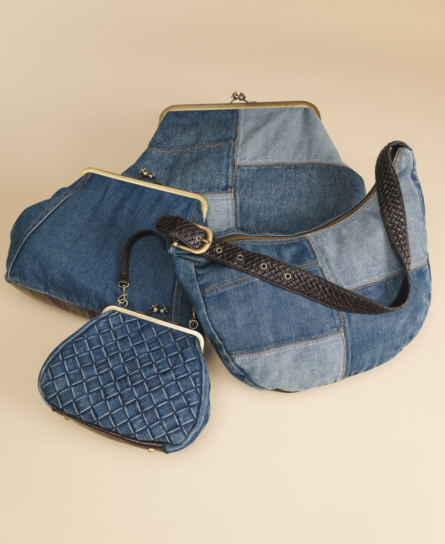 Serafina Extra-Large Denim Frame Shoulder Handbag
