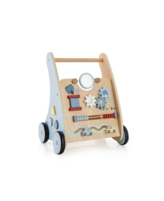 Wooden Baby Push and Pull Walker with Learning Activity Center Toy