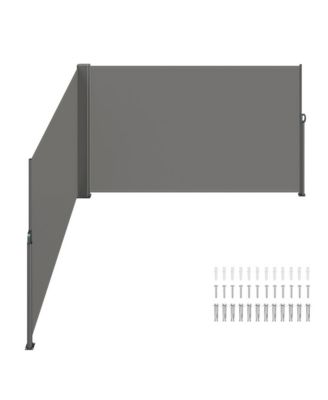 71x236 in Retractable Side Awning Aluminum Outdoor Privacy Screen with 280g Polyester Fabric