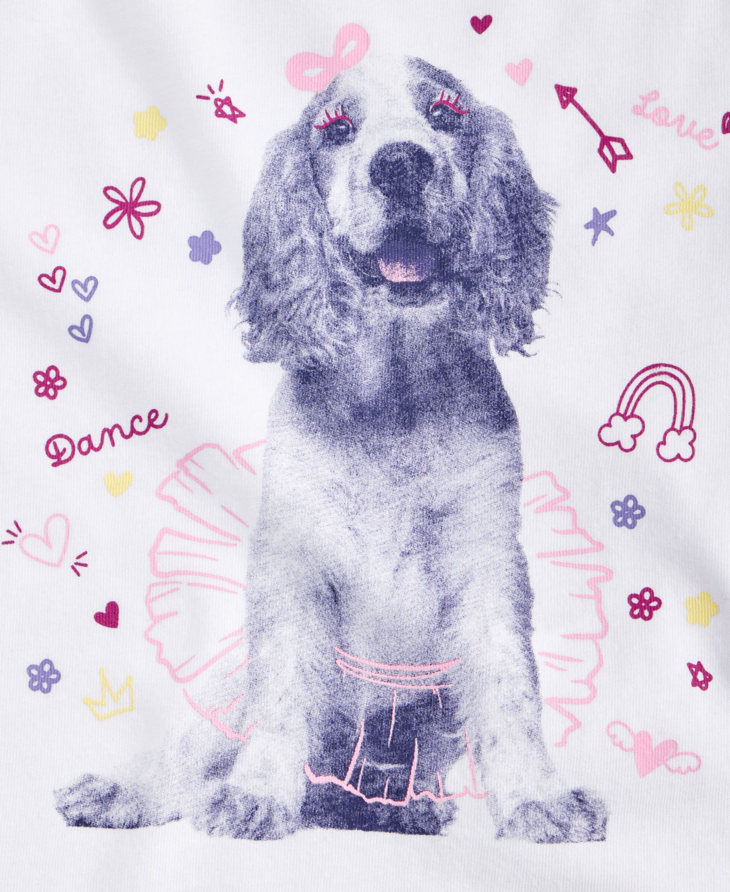Girls' XS-XL Dancing Dog T-Shirt