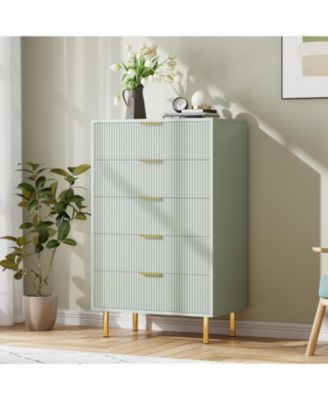 5 Drawer Dresser for Bedroom, 48" Tall Dresser Chest of Drawers, Modern Wood Storage Dresser Organizer