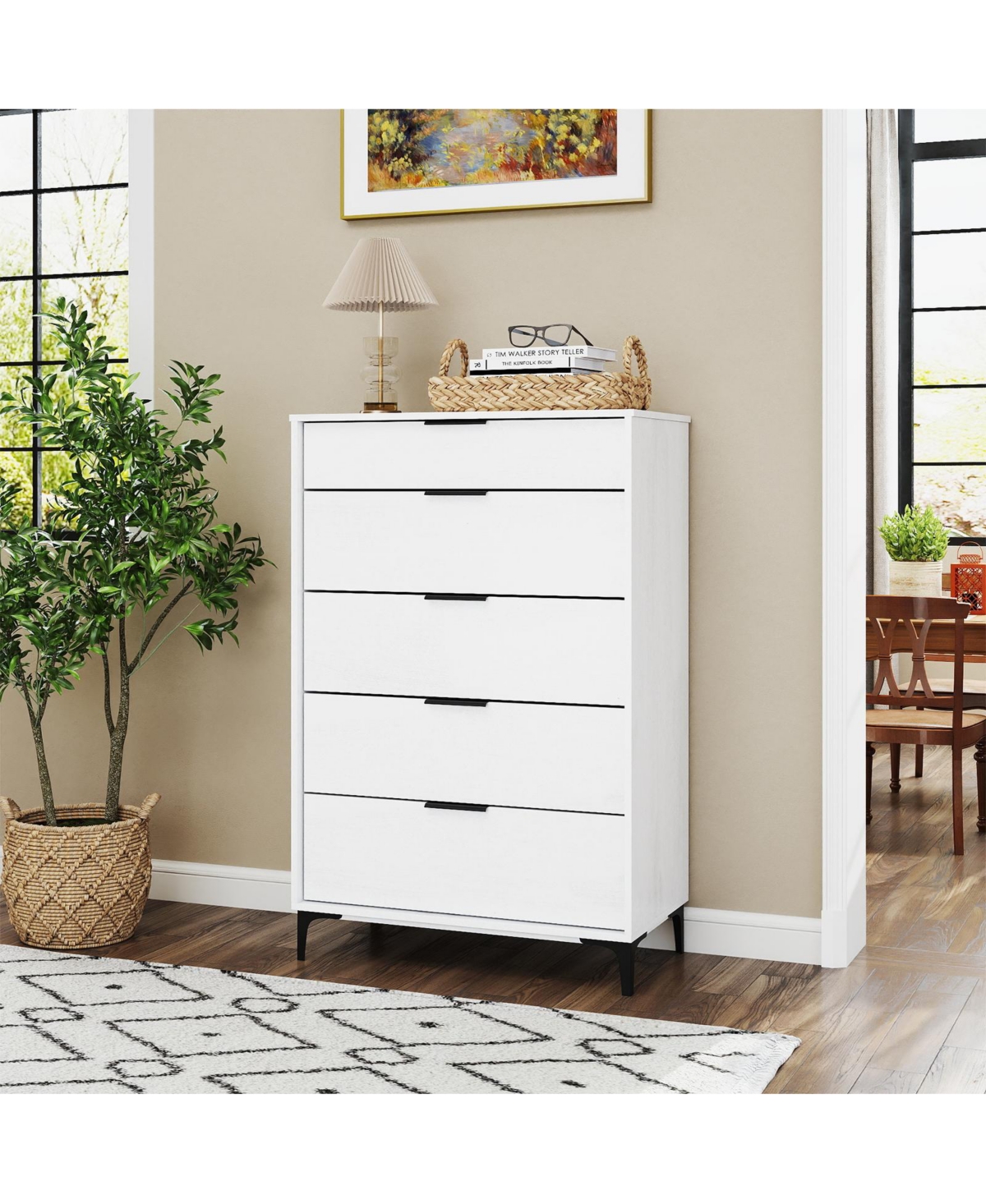 Interlock System 5-Drawer Dresser – Durable Storage for Bedroom, Living Room, or Closet Organization
