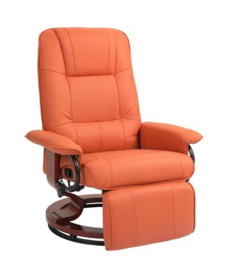 Faux Leather Manual Recliner Adjustable Swivel Lounge Chair with Footrest