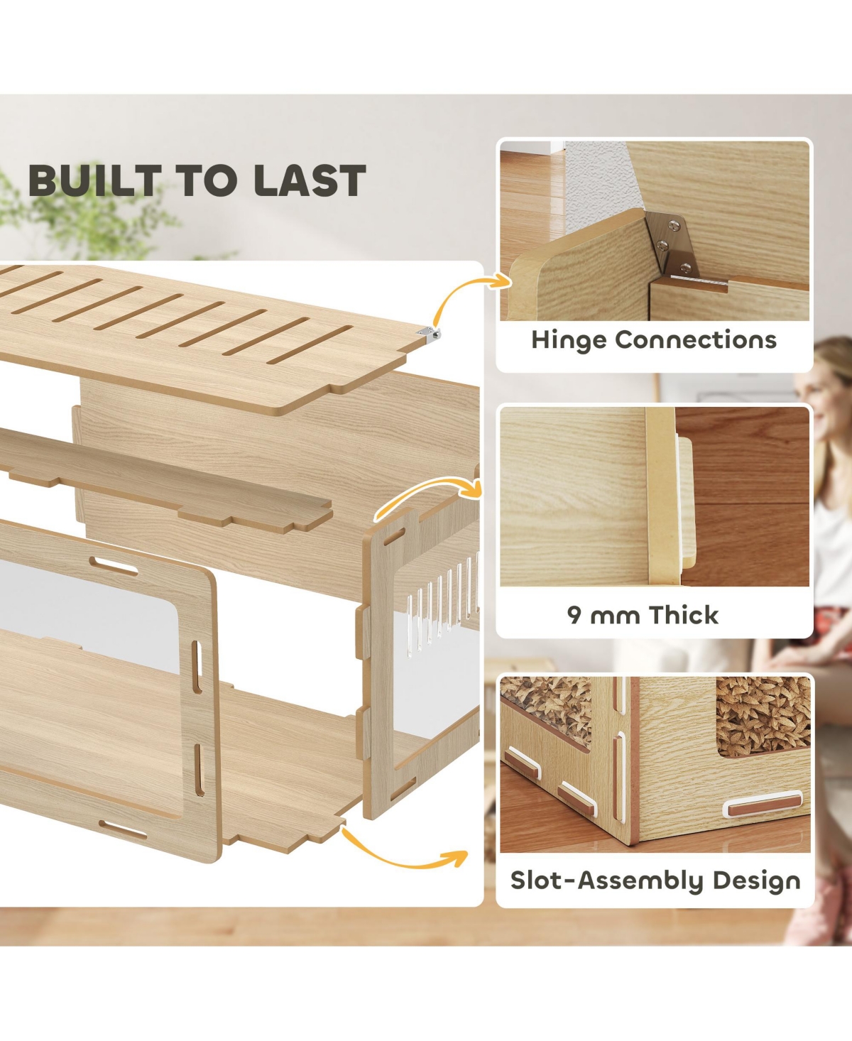 PawHut 39 in Hamster Cage w/ Easy View Acrylic Panels, Openable Roof,