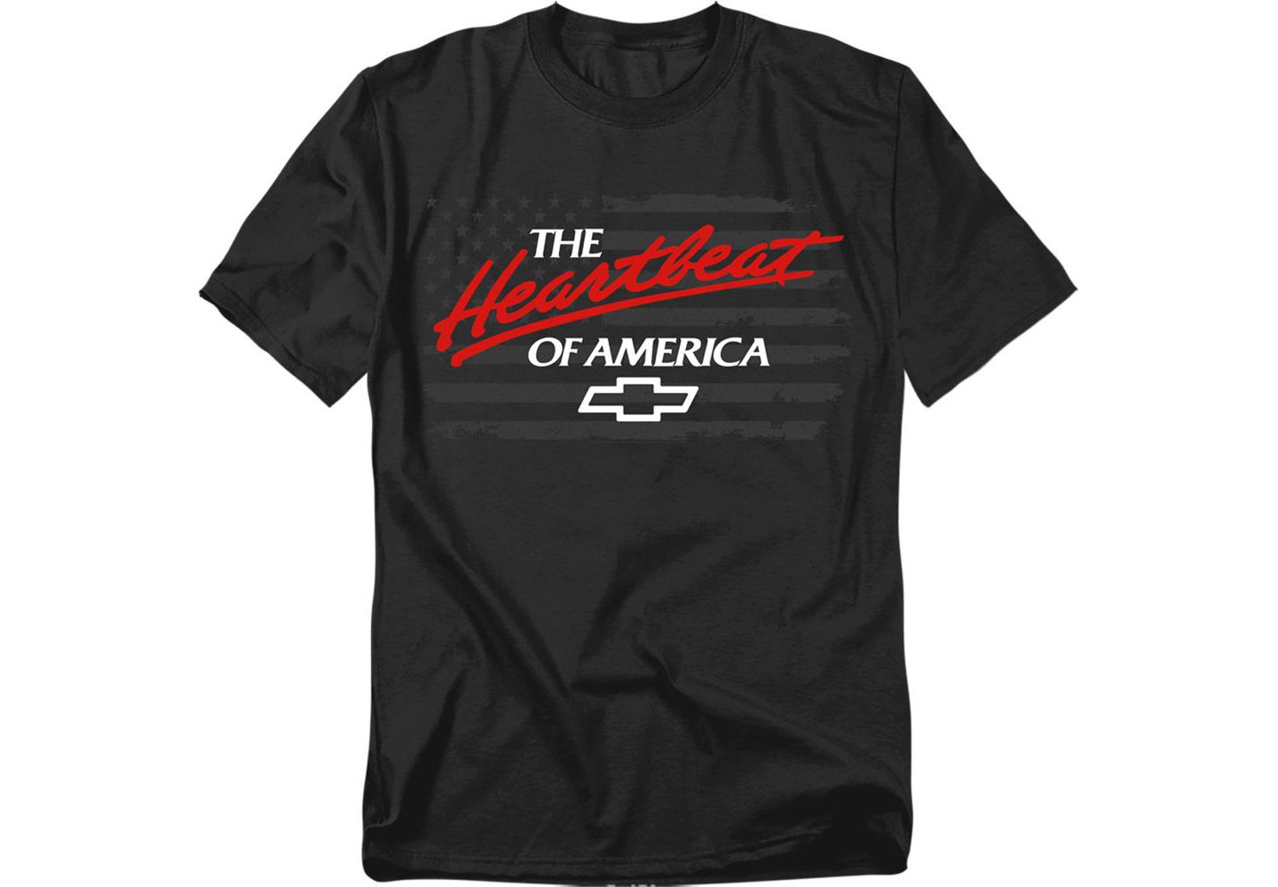 Мужская футболка Corvette Chevrolet Heartbeat Of America Flag, цвет: Чёрный — фото 1