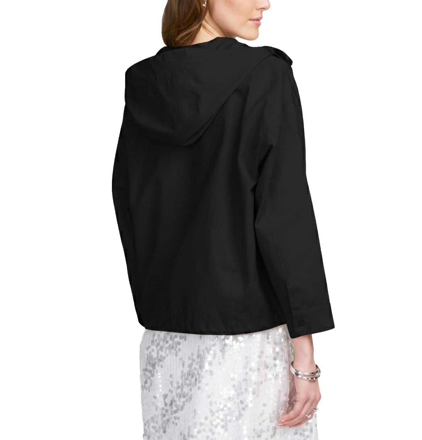 Женская куртка ELLE Collection Hooded Cropped Parka, цвет: Чёрный — фото 3
