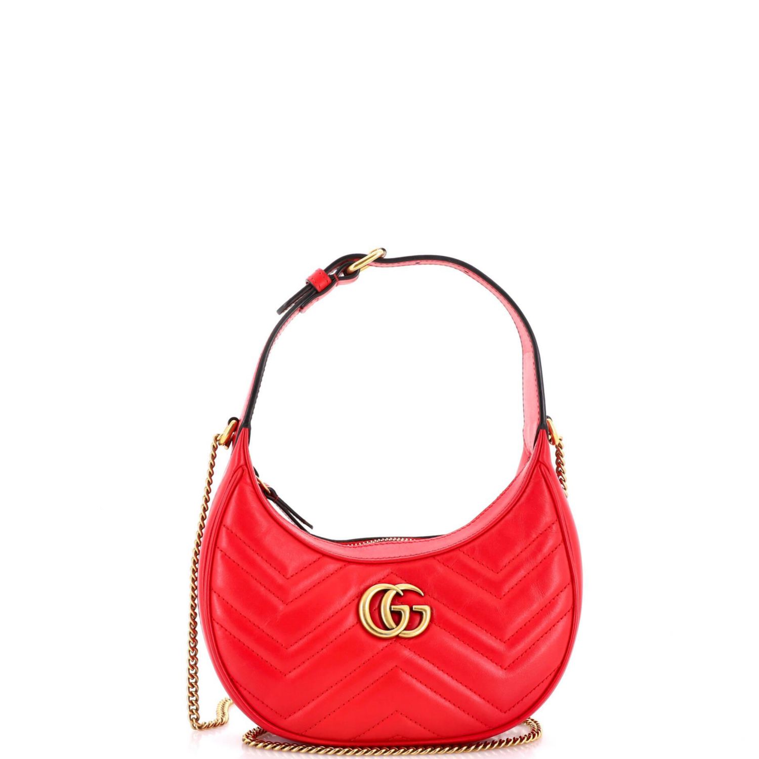 Mini GG Marmont Half Moon Hobo Matelasse Leather