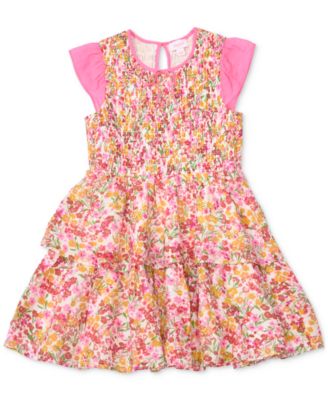 CeCe Girls' 7-16 Keyhole Short-Sleeve Dress
