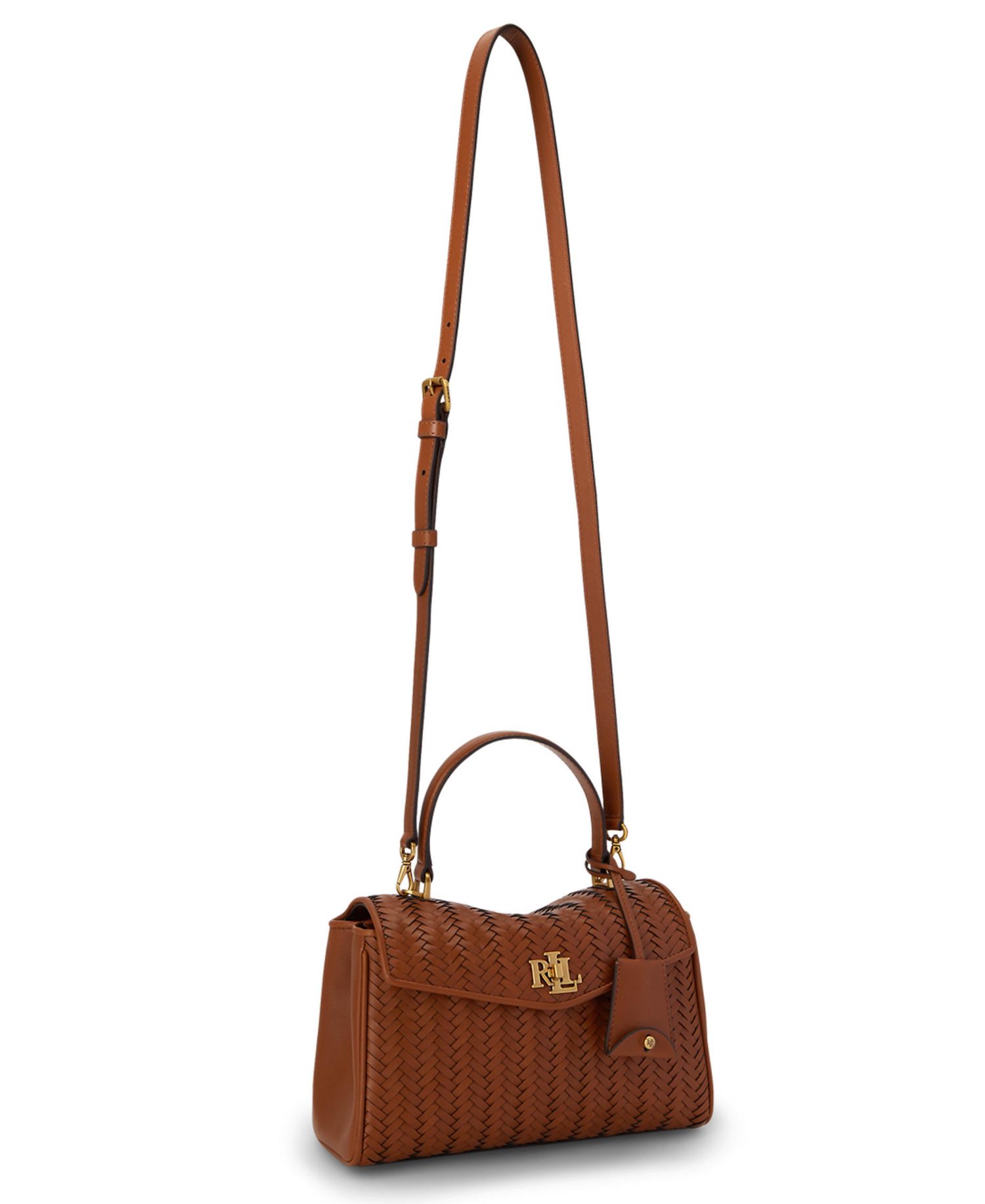 Farrah Woven Leather Small Satchel Handbag