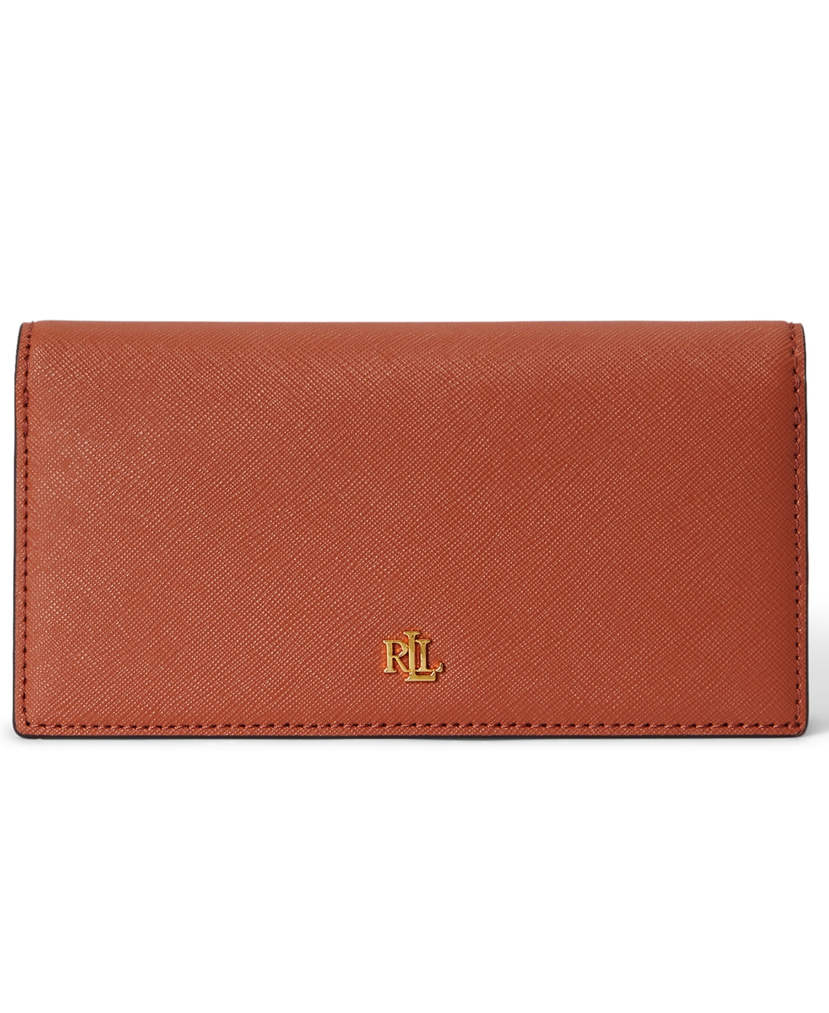 Lauren Ralph Crosshatch Leather Slim Snapped-Closure Wallet