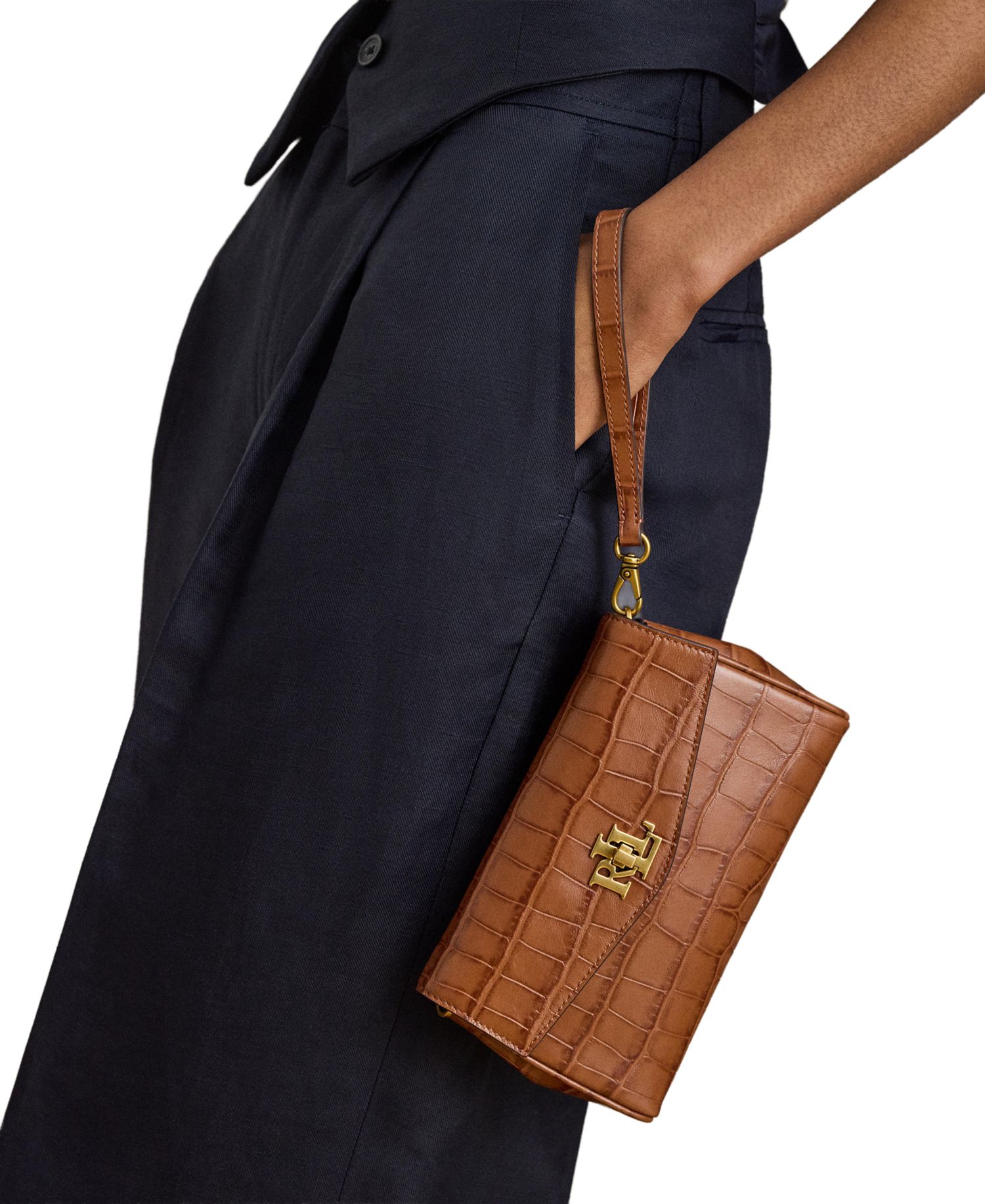 Croc-Embossed Mini Crossbody Bag