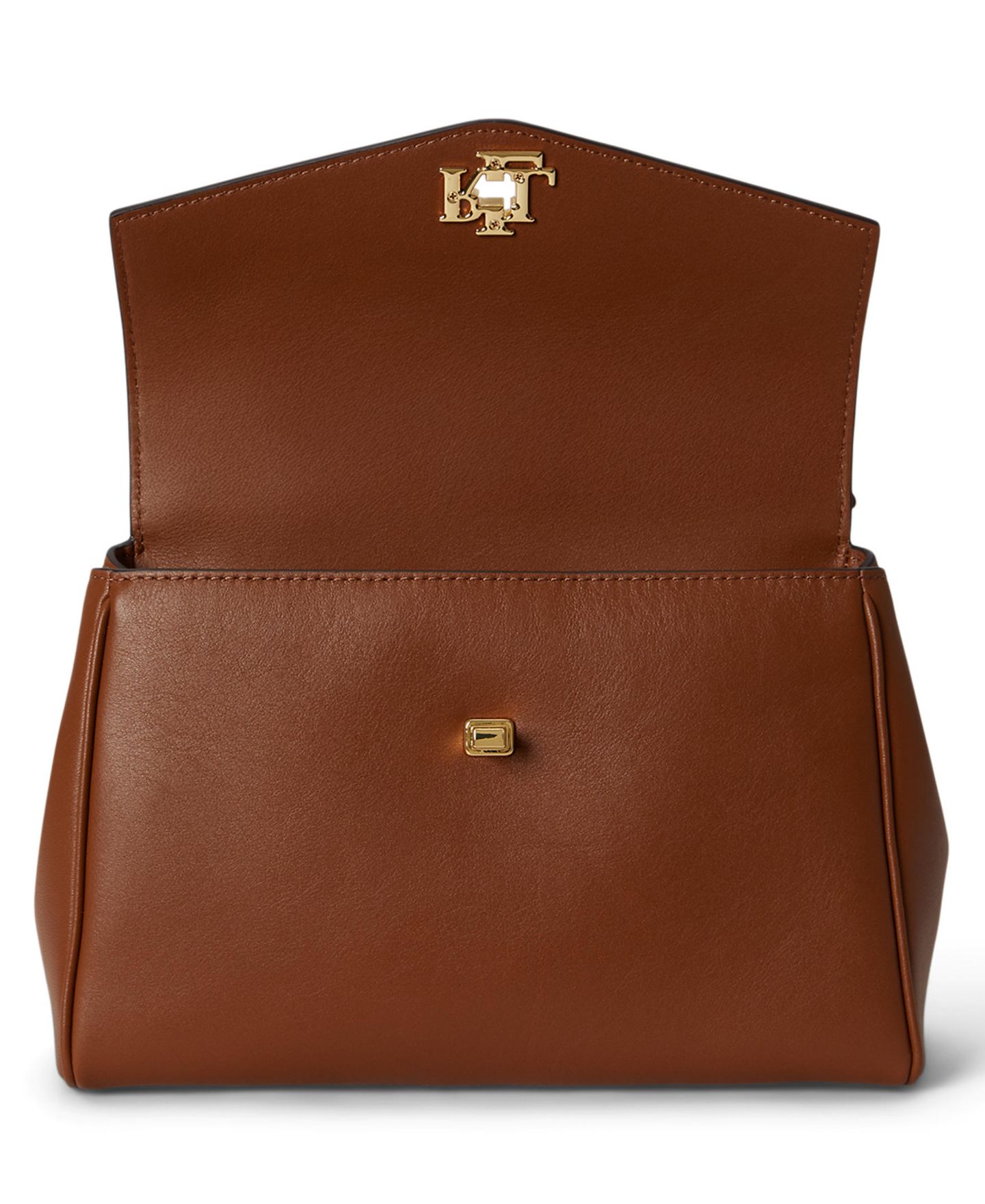 Женская сумка Lauren Ralph Lauren Farrah Leather Small Satchel, цвет: Рыжевато-коричневый — фото 6