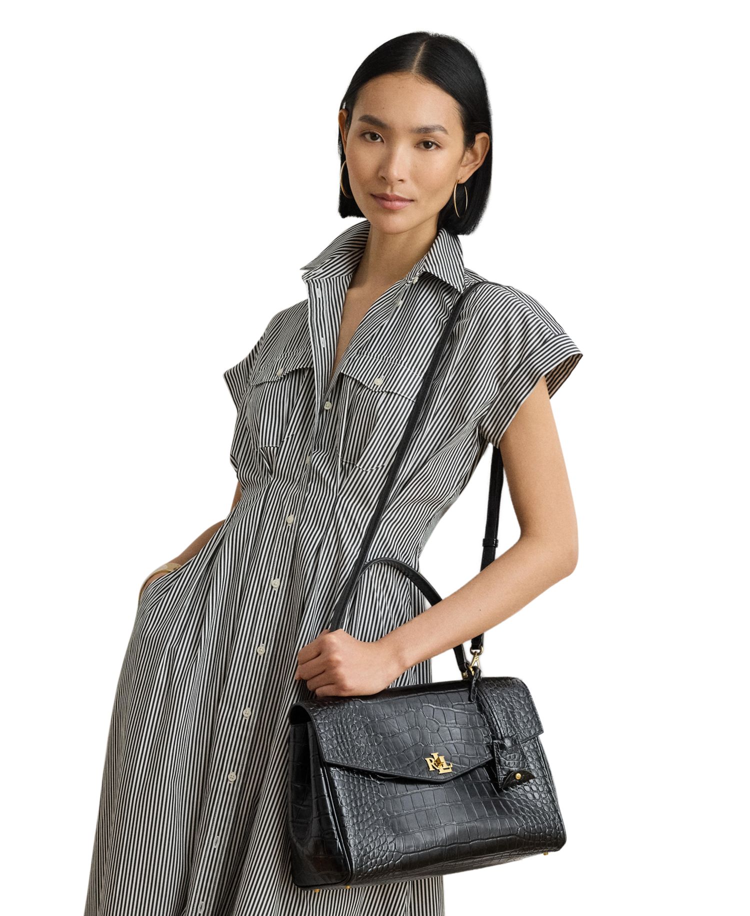 Farrah Soft Embossed Medium Leather Satchel Handbag