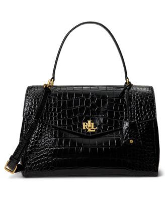 Farrah Soft Embossed Medium Leather Satchel Handbag