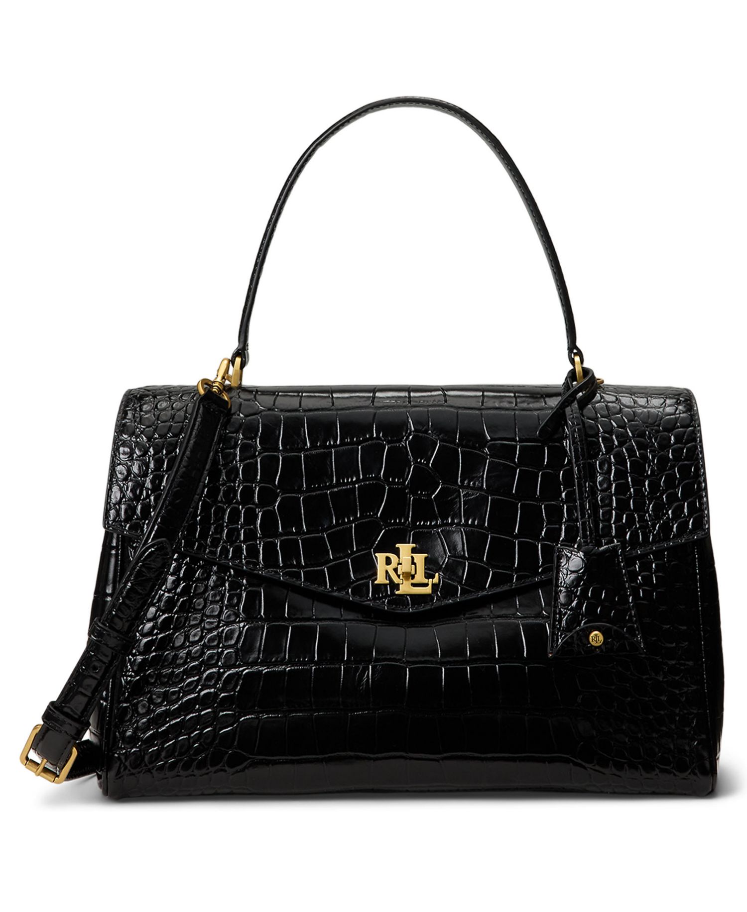 Farrah Soft Embossed Medium Leather Satchel Handbag