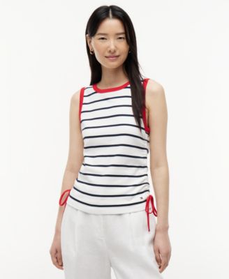Women's Tie-Detail Sleeveless Cotton Top