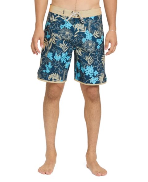 Пляжные шорты Bloom для мужчин, с принтом — Quiksilver, цвет: Синий