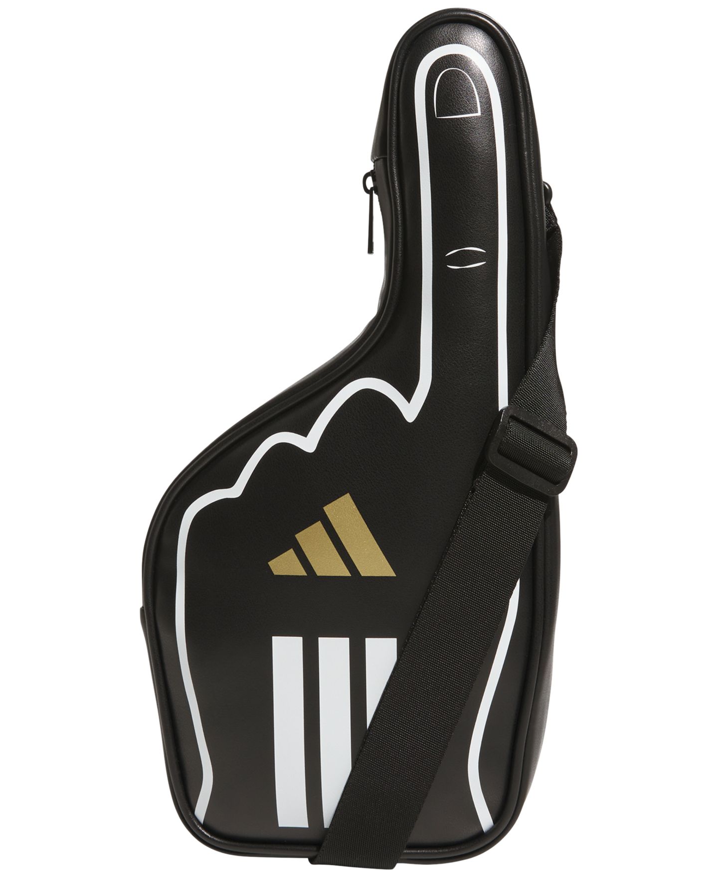 Мужская сумка adidas Finger Design Zip-Up Crossbody, цвет: Чёрный / Белый — фото 1