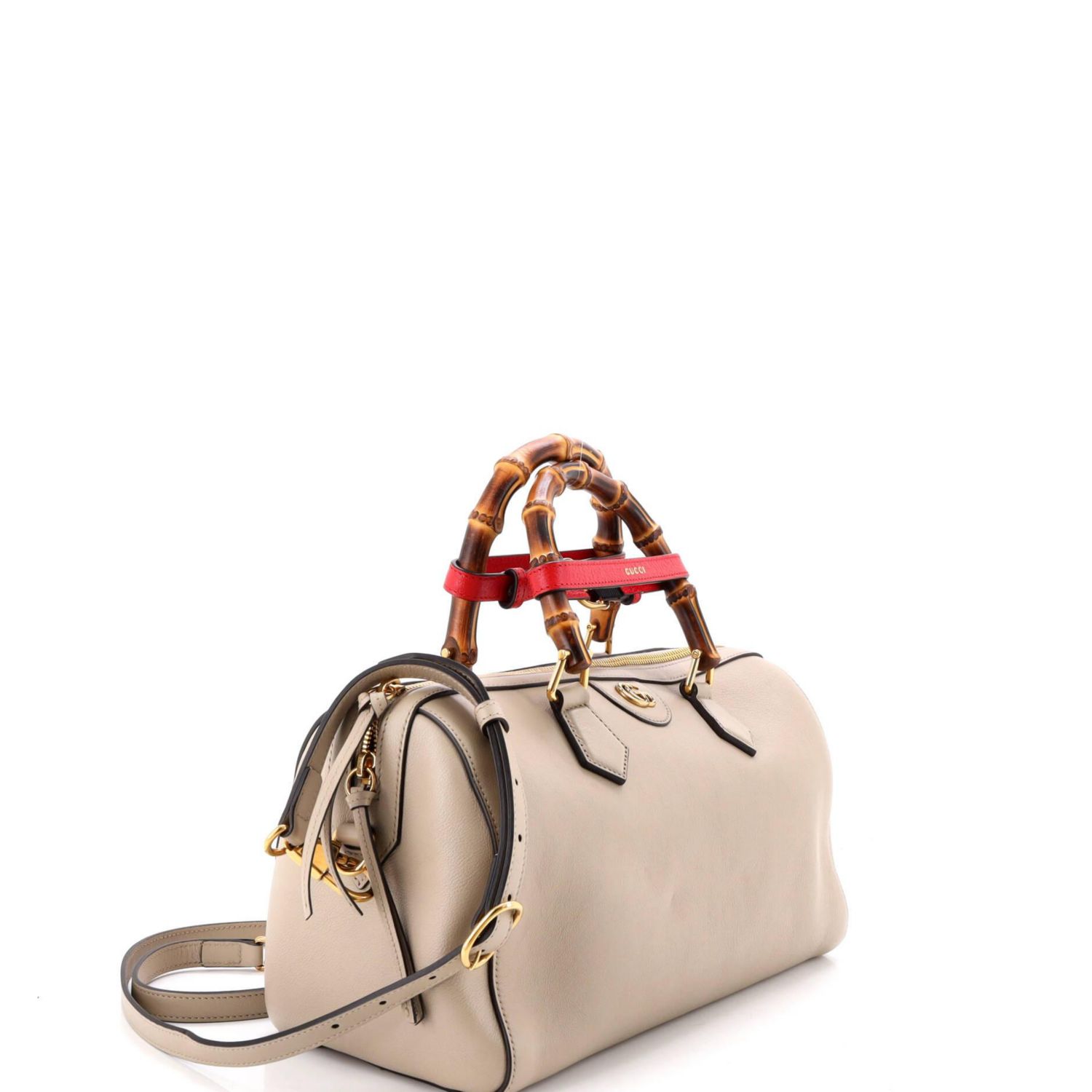 Diana NM Bamboo Handle Boston Bag Leather