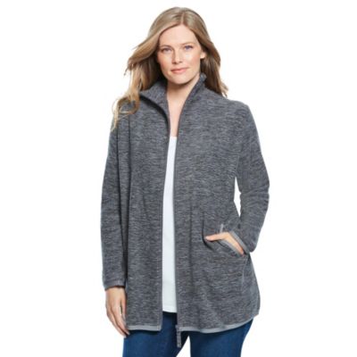 Plus Size Within Zip-Front Microfleece Coat