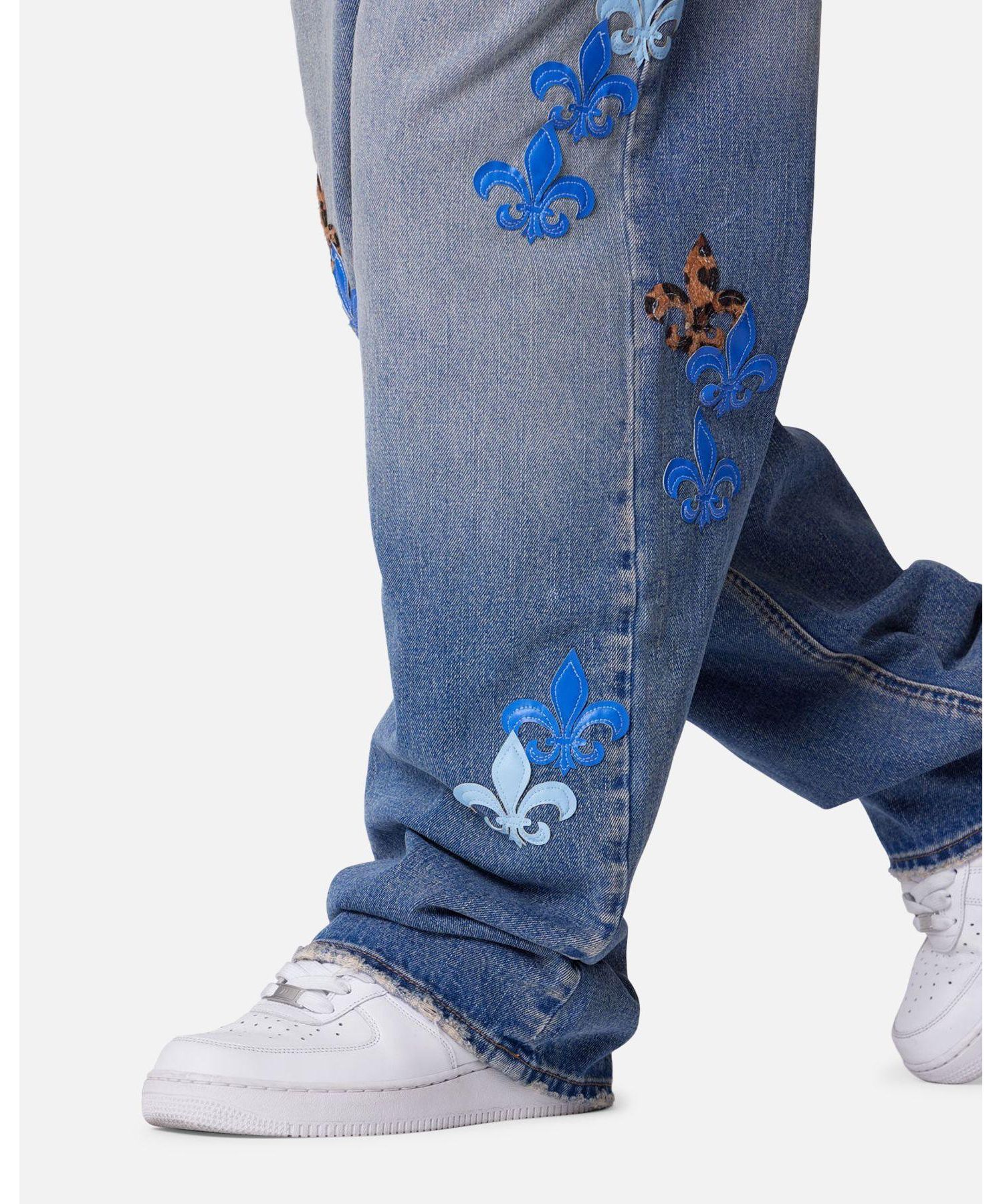 Men's Ultra Baggy Fleur Patch Jeans