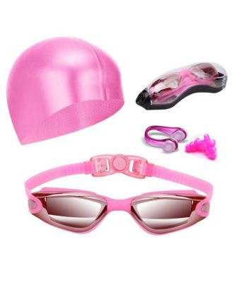 Swim Goggles Nose Clip Earplugs Cap Case Aqua