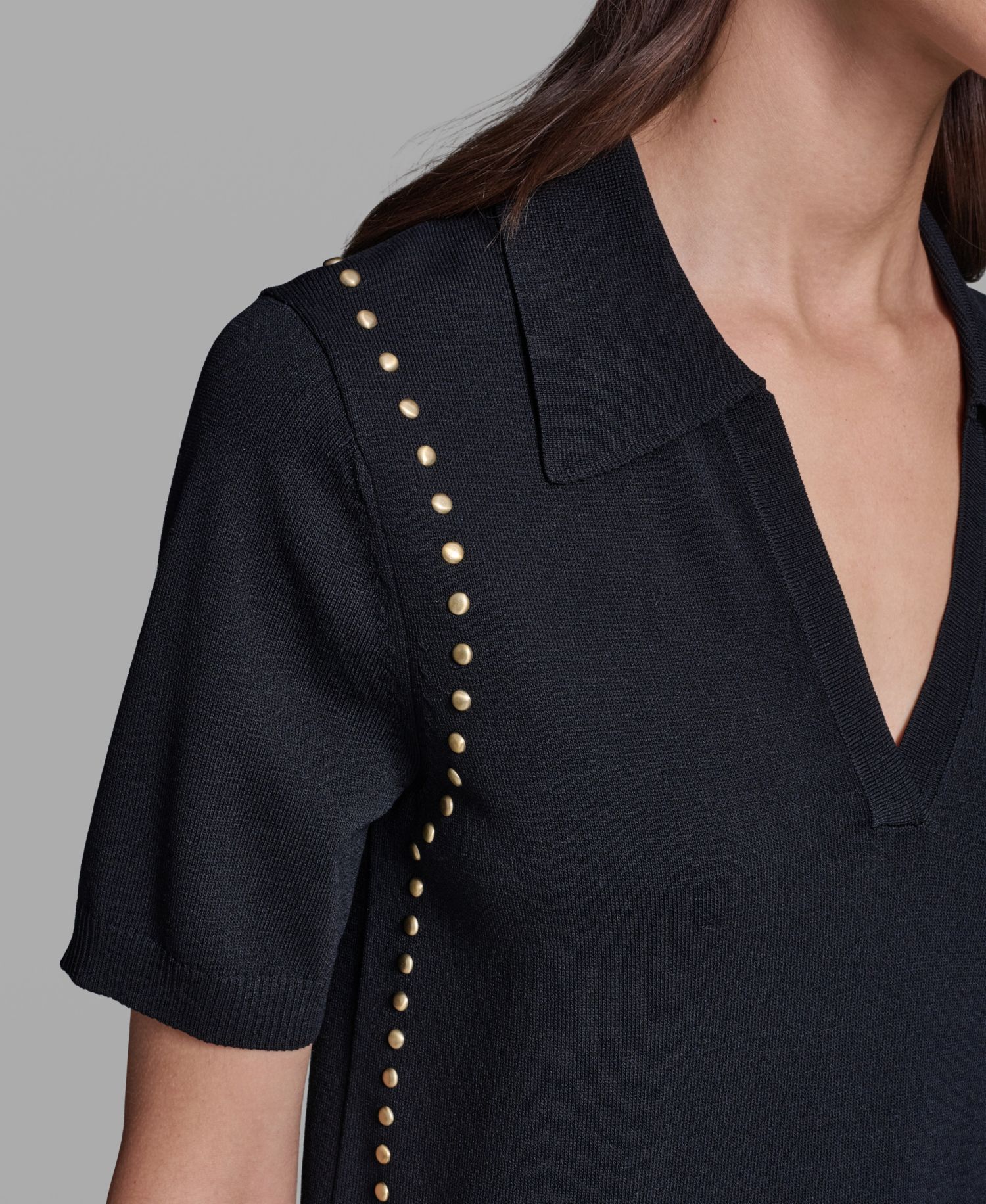 Women's Short-Sleeve Nailhead Trim Sweater