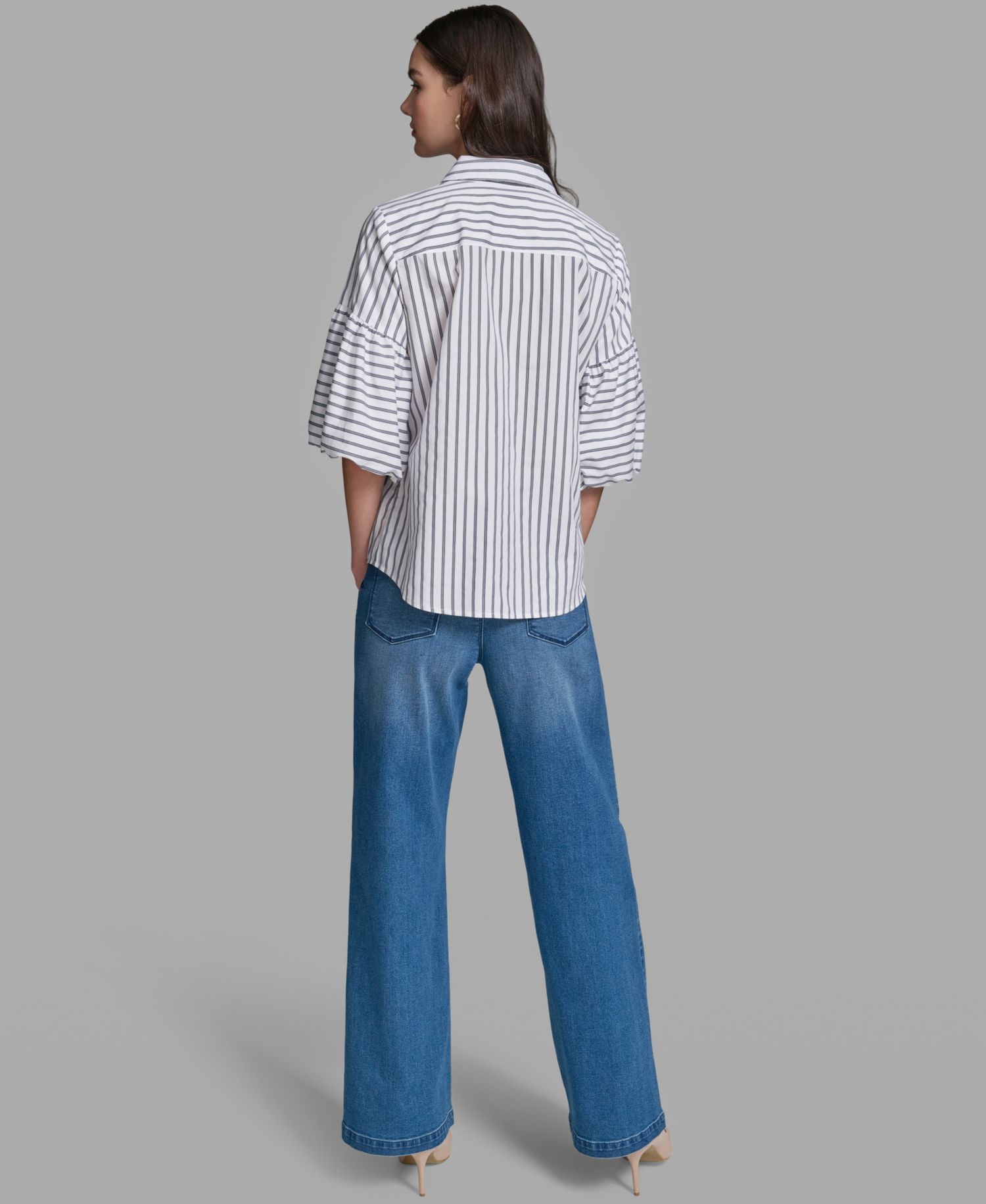 Women's Short-Sleeve Striped Shirt