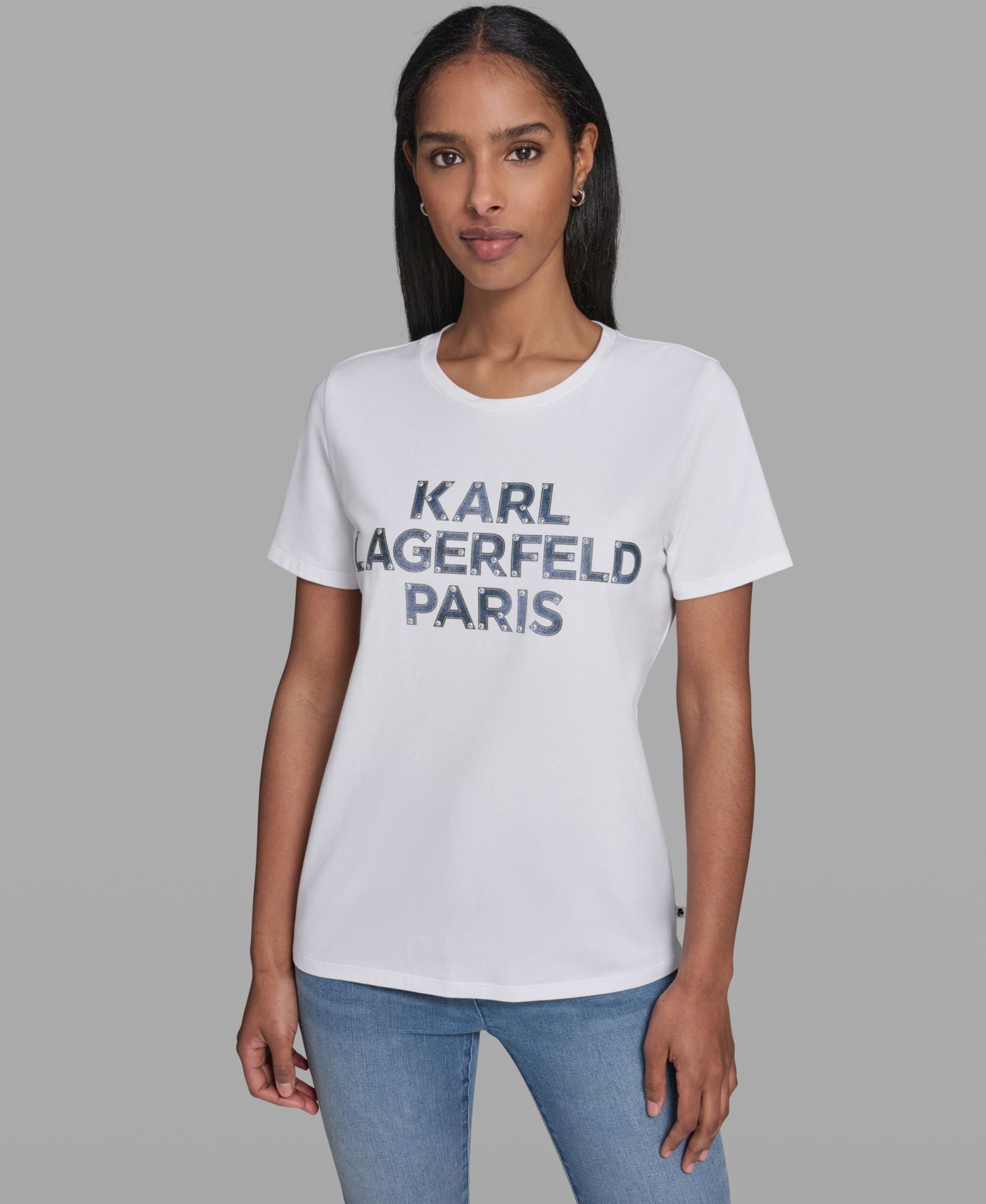 Women's Crewneck Denim Logo T-Shirt