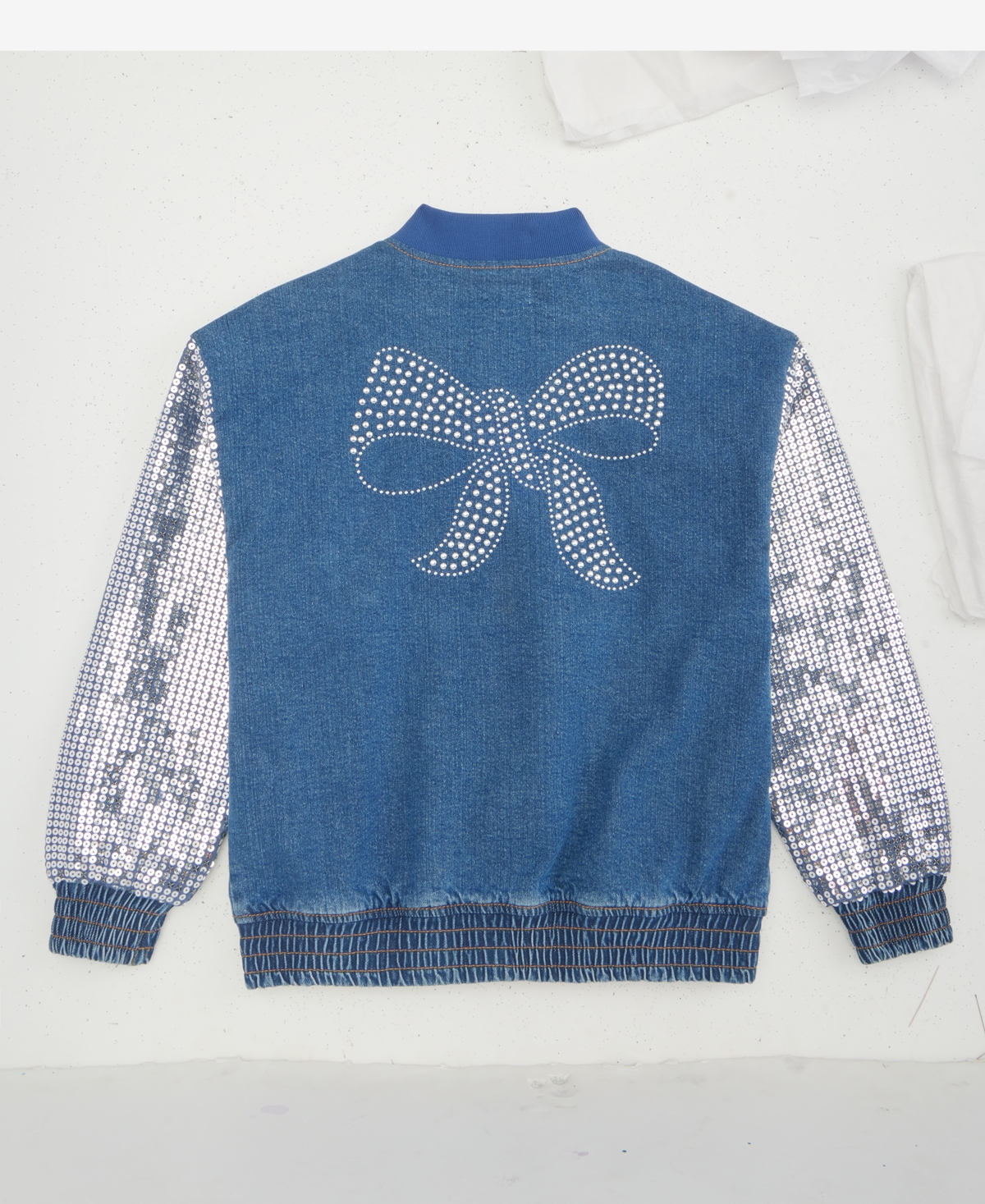 Epic Threads Girls' Xs-xl Sequin Bow Denim Jacket, Macy's Exclusive