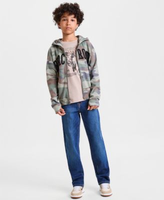 Boys 8-20 Logo Full-Zip Hoodie, World Champion Bike Tee & Straight-Fit Jeans