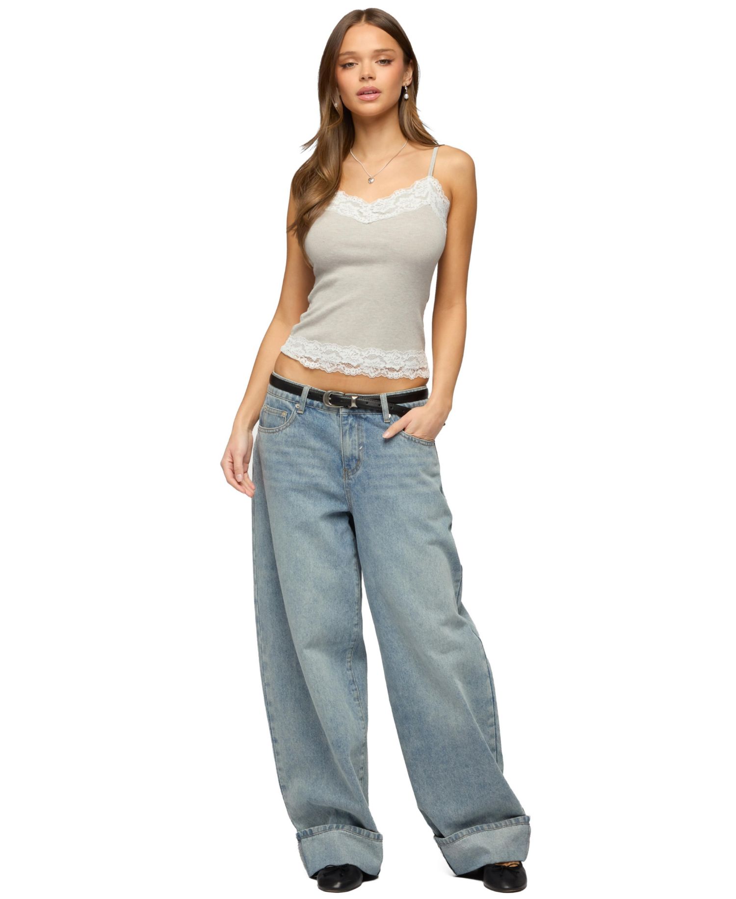 Women's Vieve Contrast Lacey Tank Top