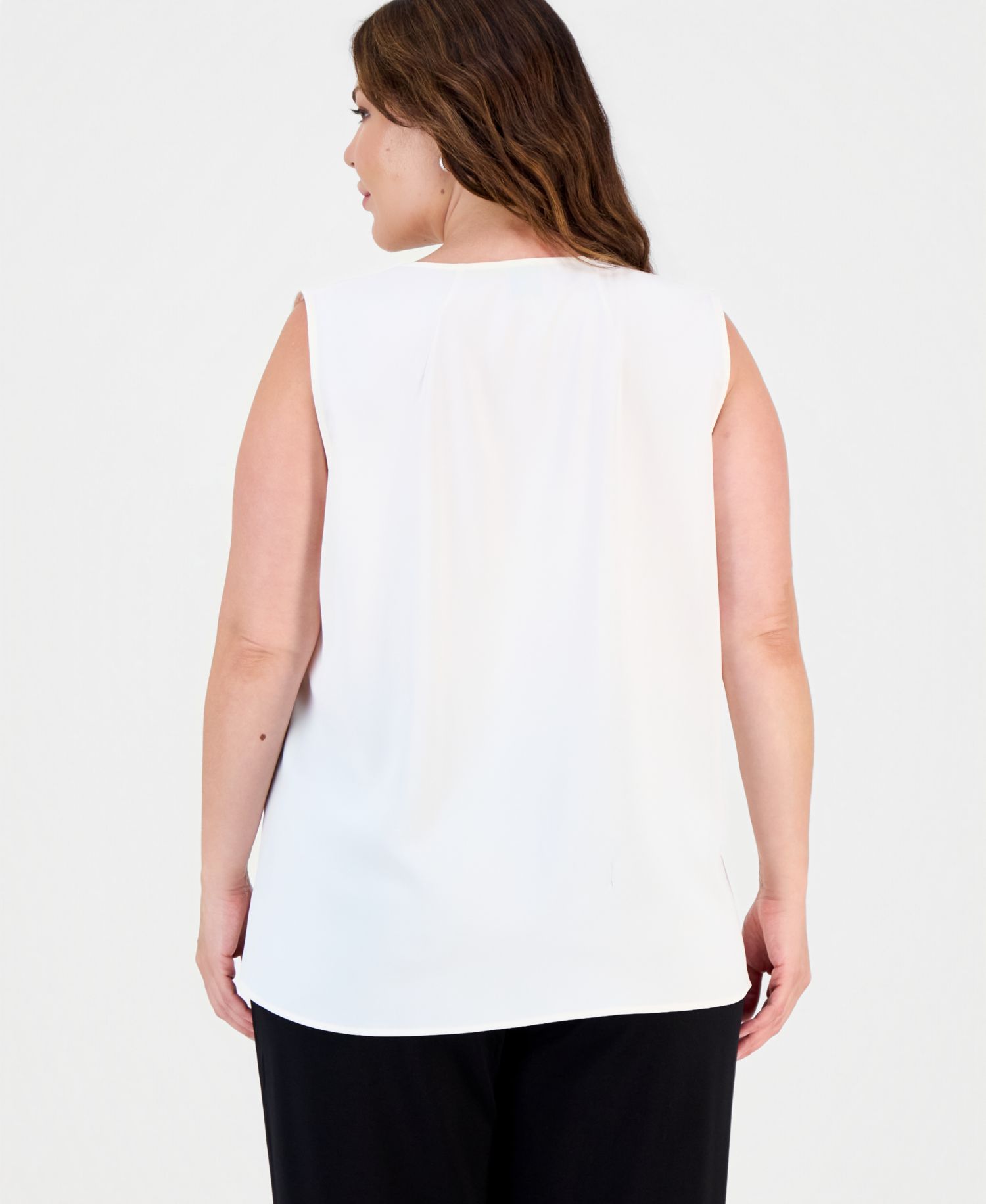 Plus Size Keyhole-Neck Sleeveless Top