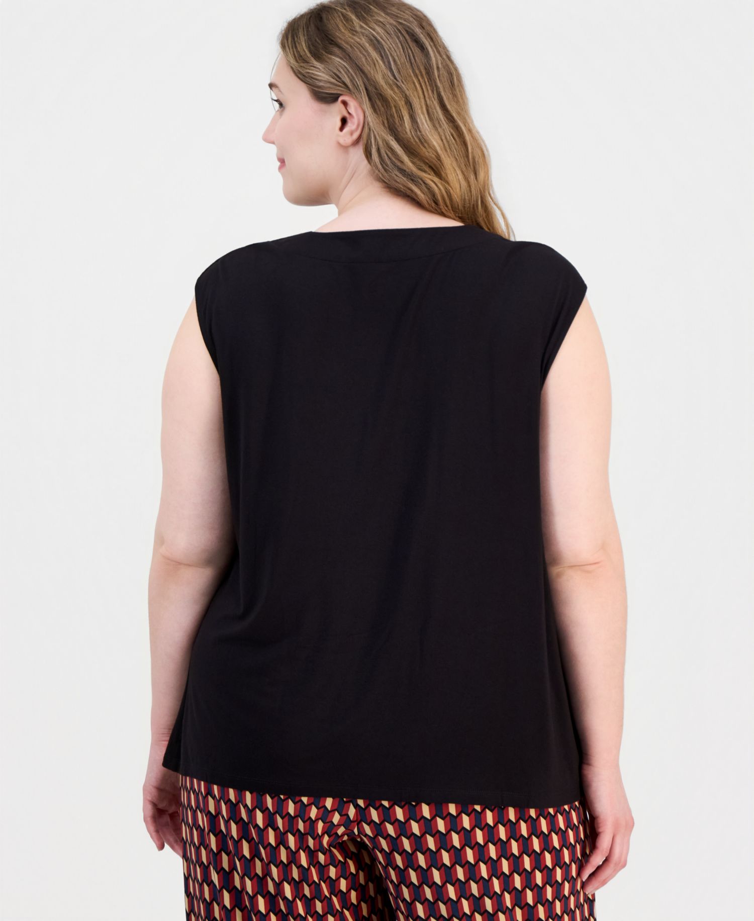 Plus Size Cowl-Neck Sleeveless Top