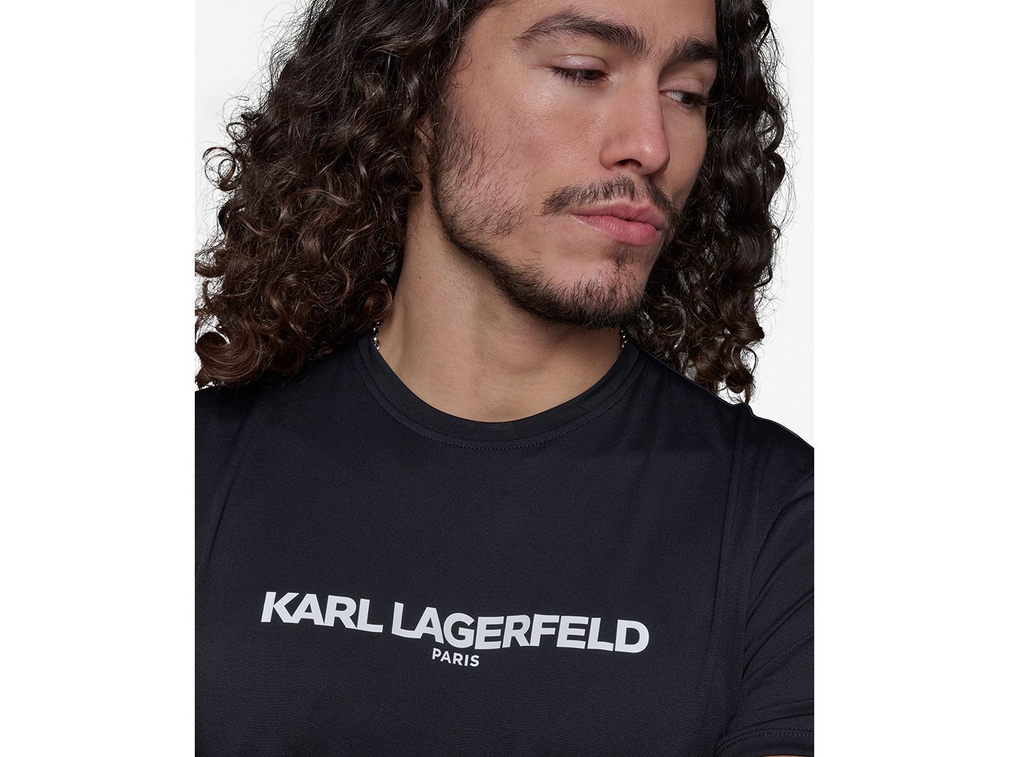 Рашгард для мужчин, короткий рукав, с логотипом — KARL LAGERFELD PARIS, цвет: Чёрный — фото 4