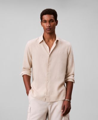 Men's Solid Linen-Blend Shirt